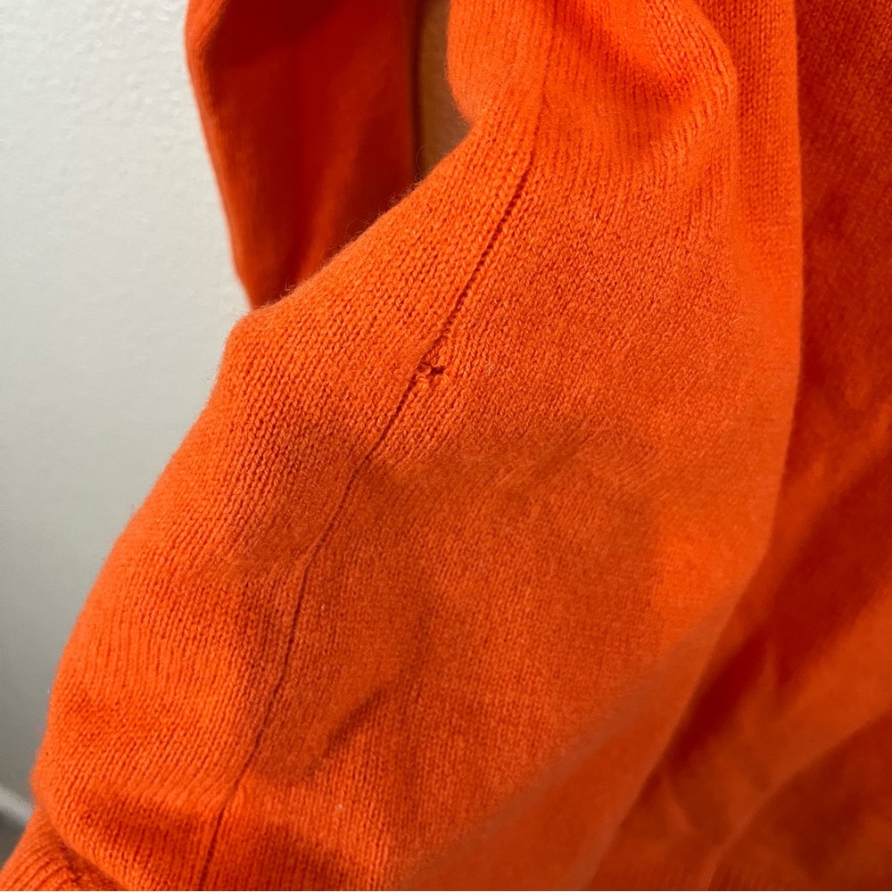 Charter Club Luxury Women’s 100% Cashmere Crew Neck Sweater Orange Medium - Picture 7 of 9